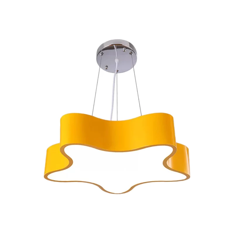 LED-hanglampset voor kinderen met acrylkap rood/geel/blauw hangende kroonluchter met ster voor slaapkamer Clearhalo