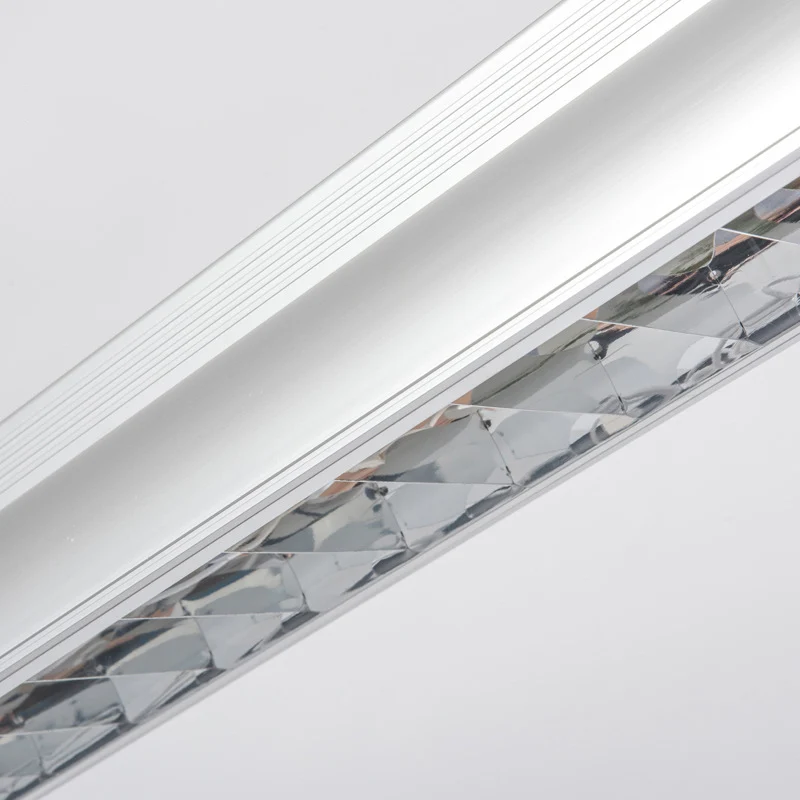 Led-kantoorhanglamp met lineaire metalen kap Witte hangende plafondlamp voor kantoor Clearhalo