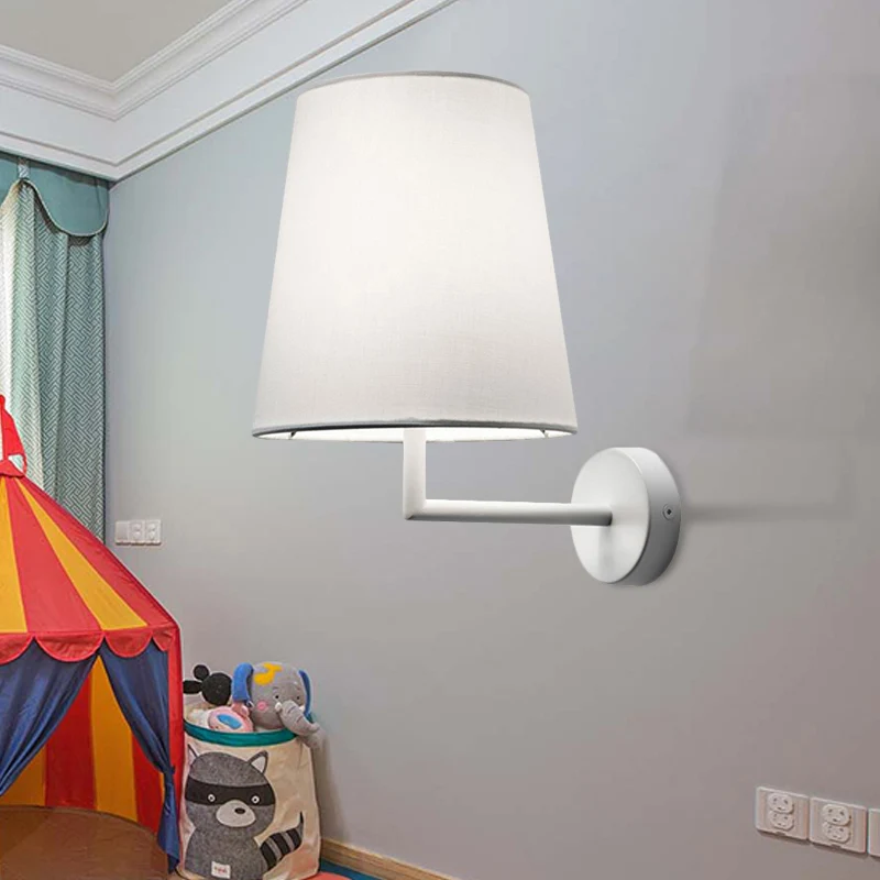LED-kegel wandgemonteerde verlichting modernisme stoffen schanslicht zwart/wit voor woonkamer Clearhalo