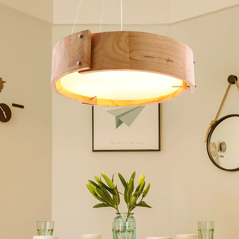 LED-plafondlamp modernisme met cilinderhouten kap Beige inbouwlamp wit/warm licht Clearhalo