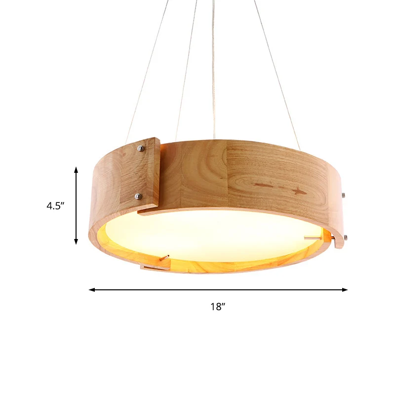 LED-plafondlamp modernisme met cilinderhouten kap Beige inbouwlamp wit/warm licht Clearhalo