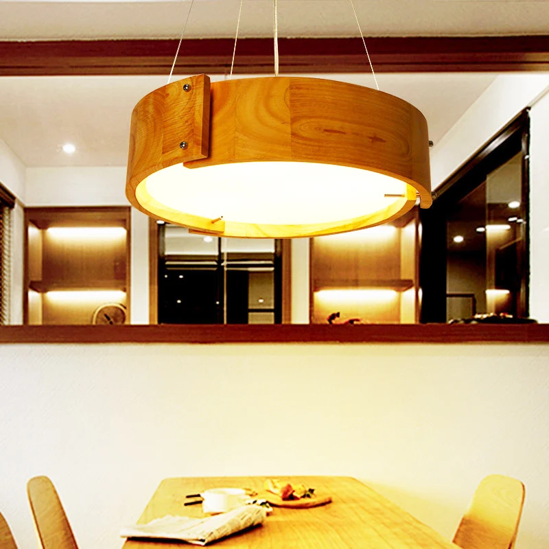 LED-plafondlamp modernisme met cilinderhouten kap Beige inbouwlamp wit/warm licht Clearhalo