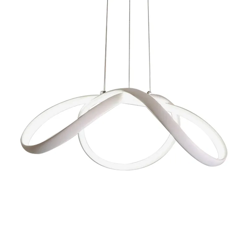LED-slaapkamerkroonluchter met gedraaid acrylscherm, witte plafondhanger warm/wit licht Clearhalo