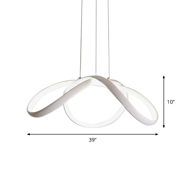 LED-slaapkamerkroonluchter met gedraaid acrylscherm, witte plafondhanger warm/wit licht Clearhalo