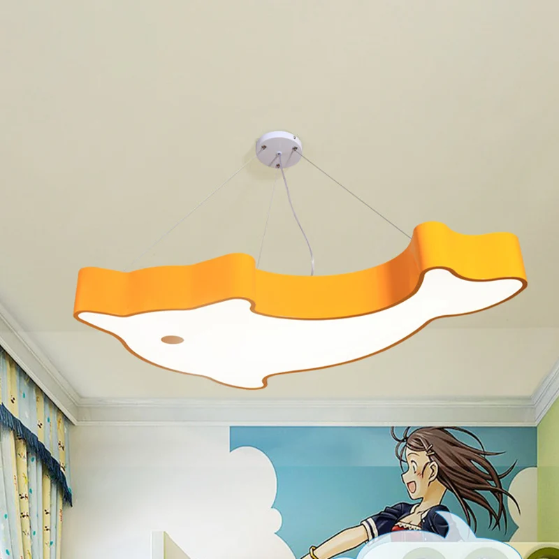LED-slaapkamerkroonluchter Minimalistische hangende hanglamp met dolfijn acryl kap Clearhalo