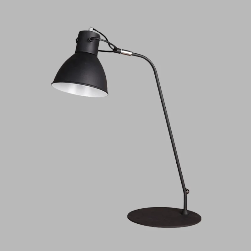 LED-taaklamp met zwarte afwerking, antiek metaal, leesverlichting met gebogen arm en koepelschaduw voor studeerkamer Clear...