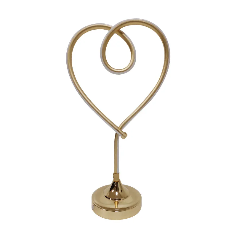 LED-woonkamerbureaulamp eigentijds goud/wit taakverlichting met hartvormige acrylkap Clearhalo