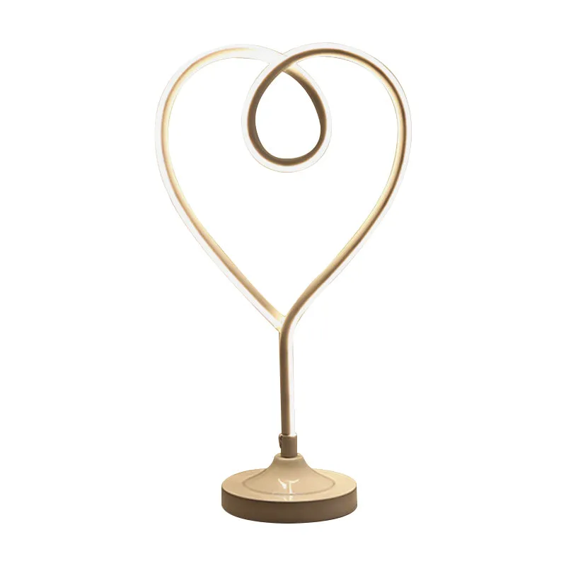 LED-woonkamerbureaulamp eigentijds goud/wit taakverlichting met hartvormige acrylkap Clearhalo