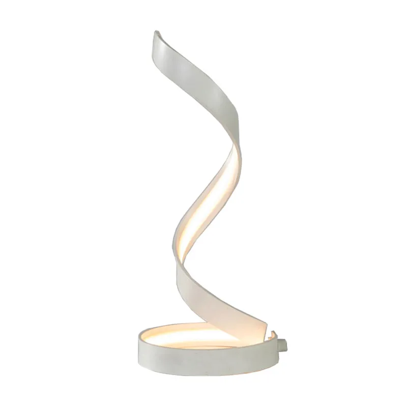 LED-woonkamerbureaulamp modernistische witte taakverlichting met gedraaide acrylkap Clearhalo