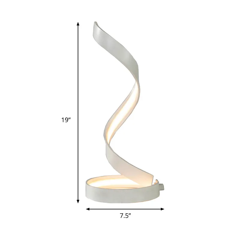 LED-woonkamerbureaulamp modernistische witte taakverlichting met gedraaide acrylkap Clearhalo