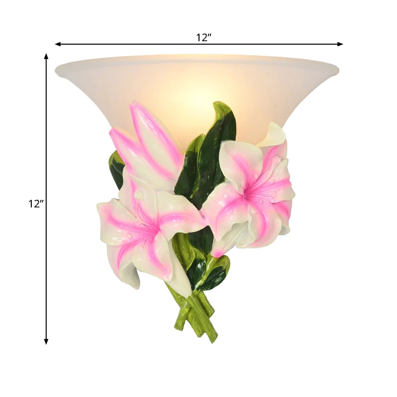 1 licht hars wandlamp moderne stijlvolle prachtige roze bloemen inbouw wandkandelaar Clearhalo