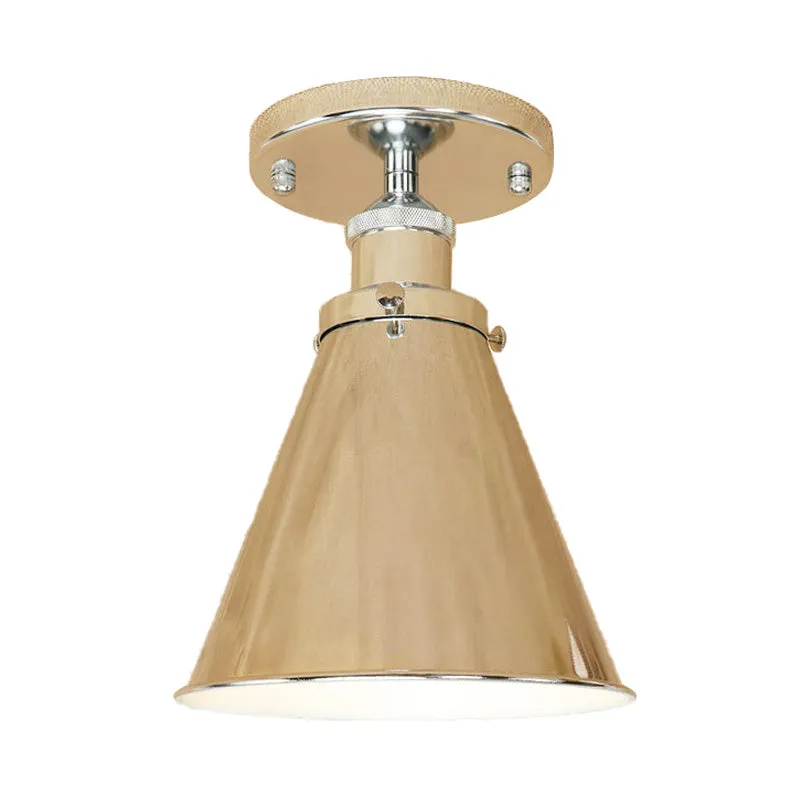 1 licht metallic semi-inbouw licht vintage stijl roest/koper taps toelopend semi-inbouw lichtarmatuur voor binnen Clearhalo