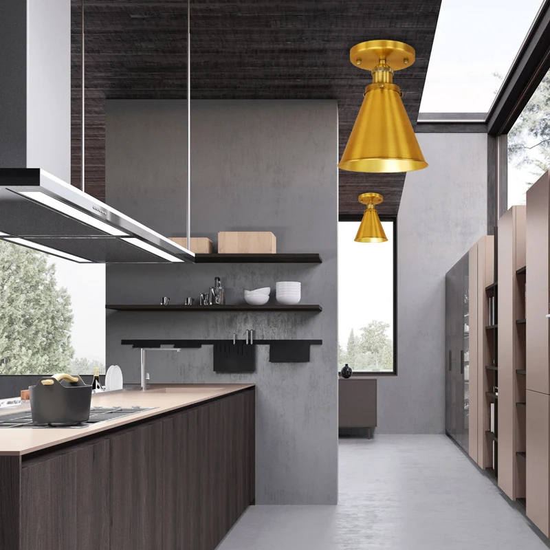 1 licht metallic semi-inbouw licht vintage stijl roest/koper taps toelopend semi-inbouw lichtarmatuur voor binnen Clearhalo