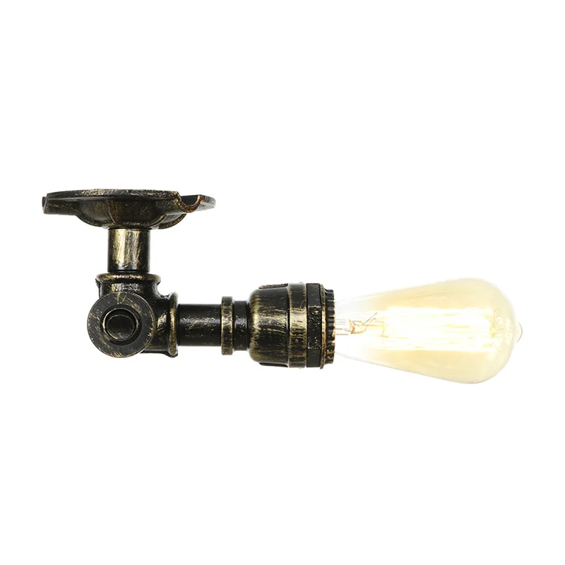 1 licht, plafondgemonteerd armatuur, industriële gedraaide buis, metalen semi-gemonteerde verlichting oud zilver/antiek me...
