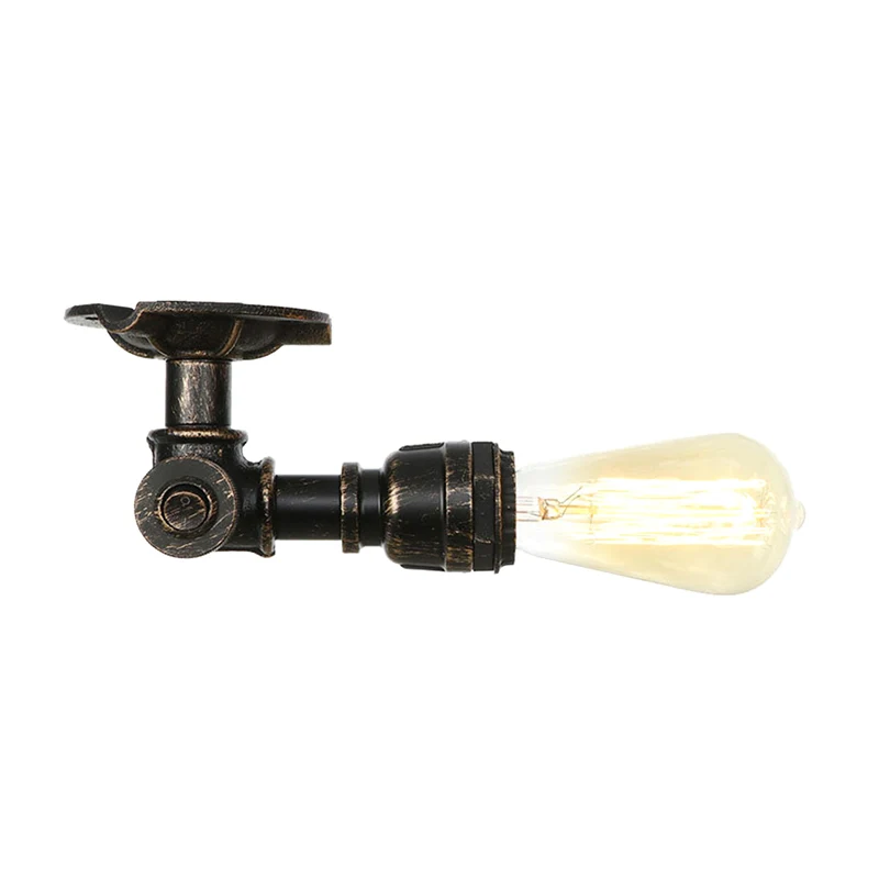1 licht, plafondgemonteerd armatuur, industriële gedraaide buis, metalen semi-gemonteerde verlichting oud zilver/antiek me...