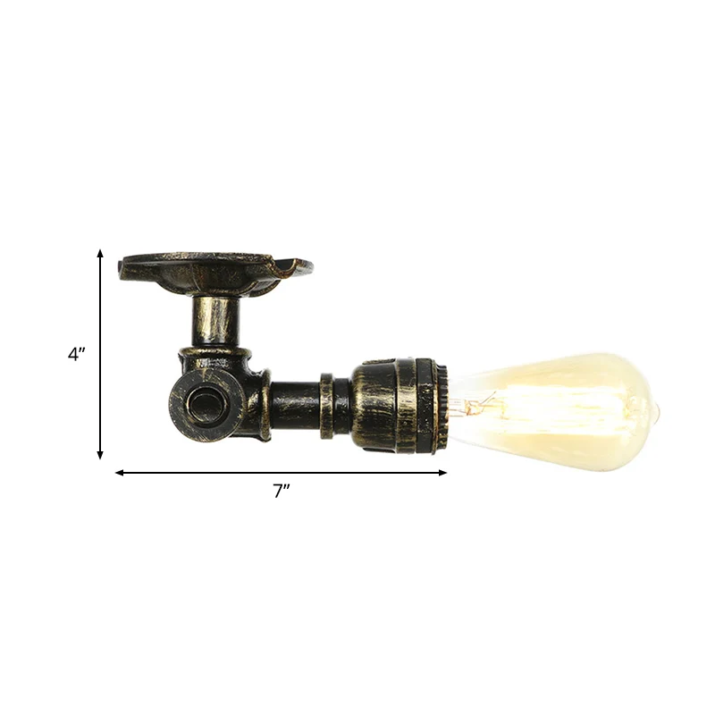 1 licht, plafondgemonteerd armatuur, industriële gedraaide buis, metalen semi-gemonteerde verlichting oud zilver/antiek me...