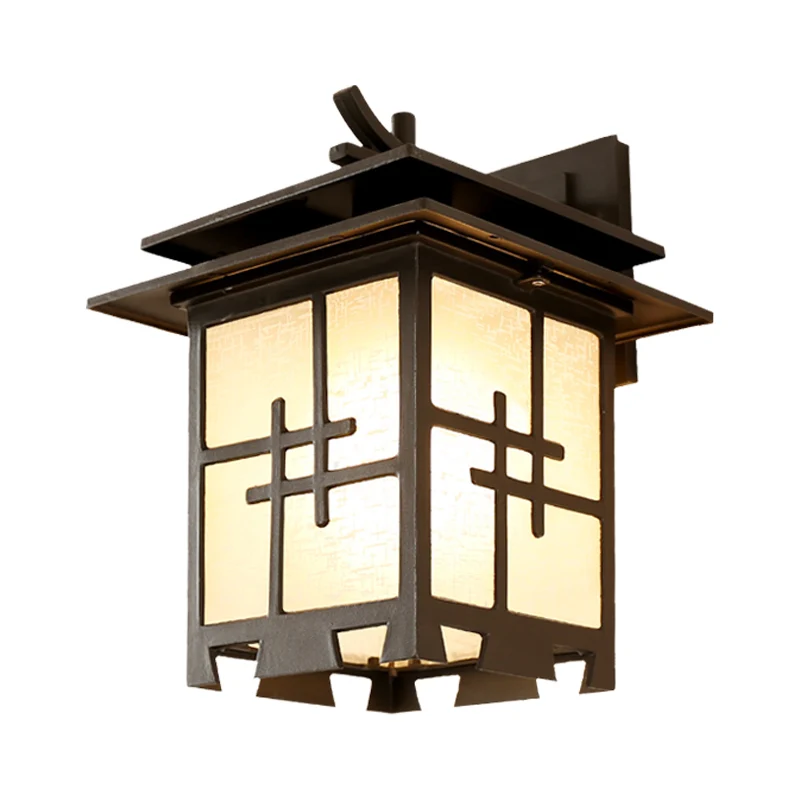 1 licht schans lichtarmatuur boerderij buitenwandlamp met vierkante getextureerde glazen kap messing/zwart Clearhalo