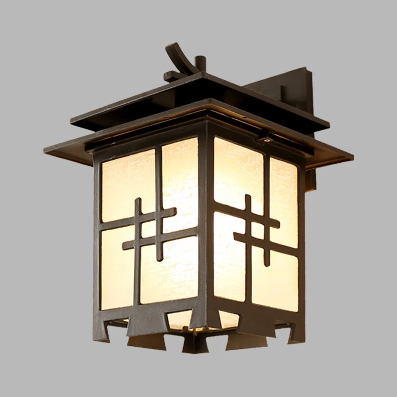 1 licht schans lichtarmatuur boerderij buitenwandlamp met vierkante getextureerde glazen kap messing/zwart Clearhalo