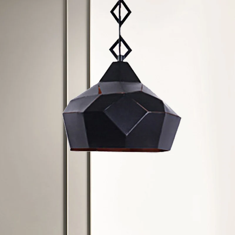 1 lichte druppelvormige hanglamp met metalen ketting, smeedijzeren hanglamp voor restaurant Clearhalo