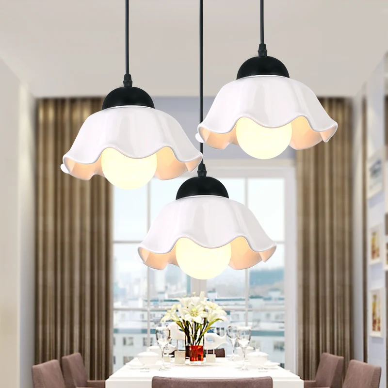1/3 lichte plafondhanglamp Klassieke geschulpte zwarte keramische hanglamp voor eetkamer Clearhalo