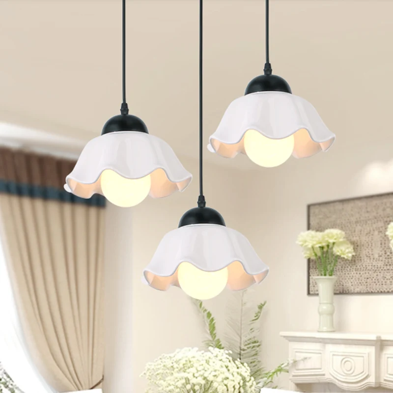1/3 lichte plafondhanglamp Klassieke geschulpte zwarte keramische hanglamp voor eetkamer Clearhalo