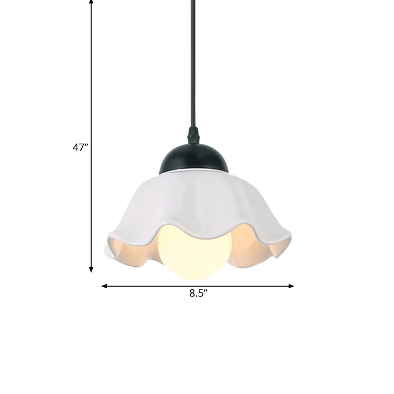 1/3 lichte plafondhanglamp Klassieke geschulpte zwarte keramische hanglamp voor eetkamer Clearhalo
