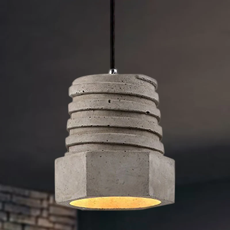 1 lichte schroefvorm hanglamp industriële grijze cement hanglamp voor restaurant Clearhalo