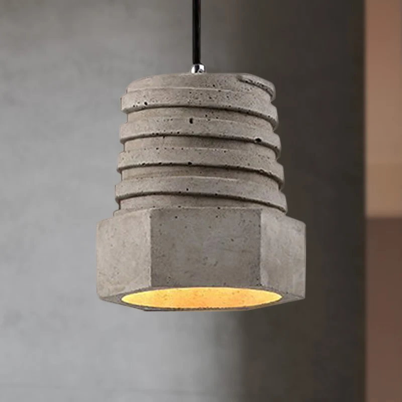 1 lichte schroefvorm hanglamp industriële grijze cement hanglamp voor restaurant Clearhalo