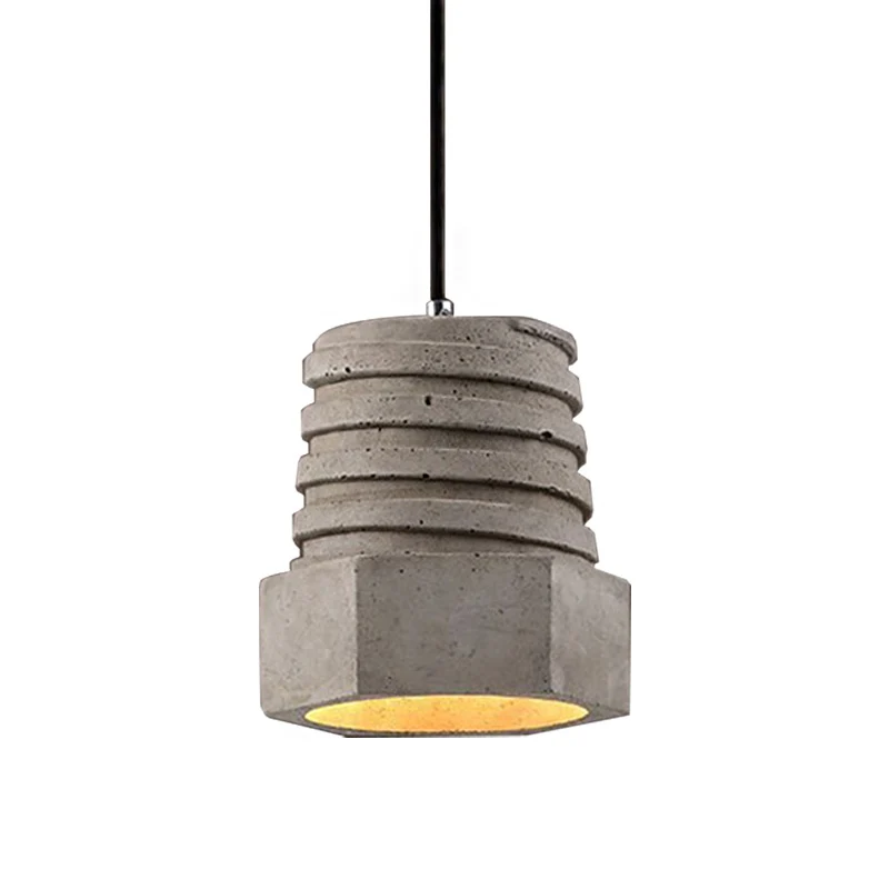 1 lichte schroefvorm hanglamp industriële grijze cement hanglamp voor restaurant Clearhalo