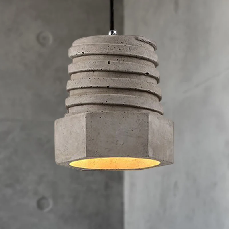 1 lichte schroefvorm hanglamp industriële grijze cement hanglamp voor restaurant Clearhalo