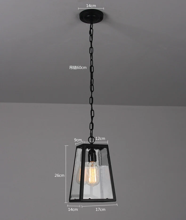 1 Lichte trapeziumvormige plafondhanger Creatieve metalen hanger industriële stijl voor restaurant Clearhalo