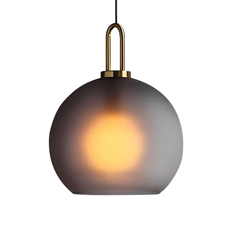 1 lichte woonkamer hanglamp met globe helder/rokerig glazen kap moderne messing hanglampset, 8"/10"/12" breed Clearhalo