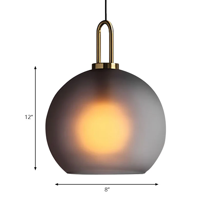 1 lichte woonkamer hanglamp met globe helder/rokerig glazen kap moderne messing hanglampset, 8"/10"/12" breed Clearhalo