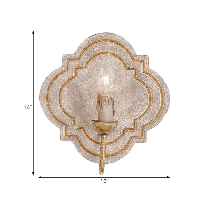 1/2 Lichten Kandelaar Blaker Licht Klassieke Stijl Wit/Brons/Verontruste Wit Houten Wandlamp voor Woonkamer Clearhalo