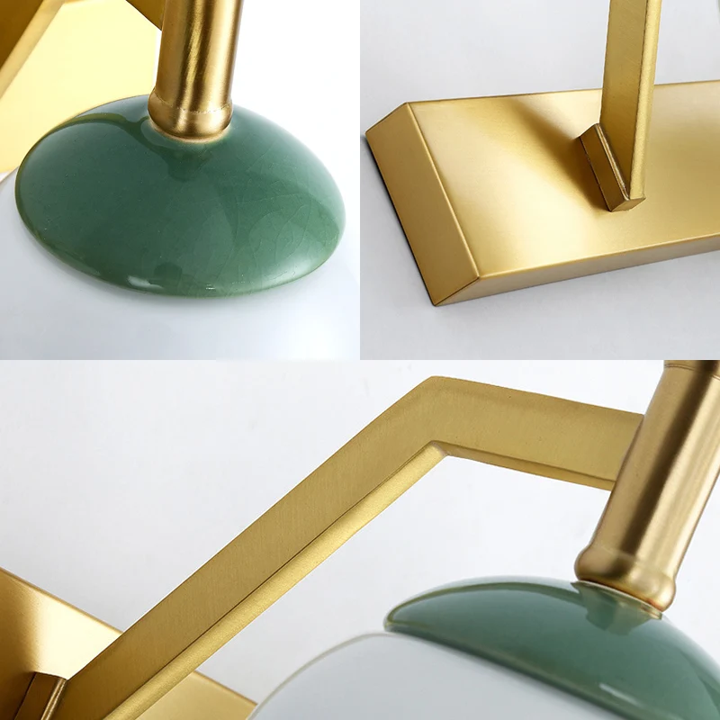 2/3 Lichten Vanity Lamp Traditionele Bubble Frosted Glass Sconce Lichtarmatuur Messing voor Badkamer Clearhalo