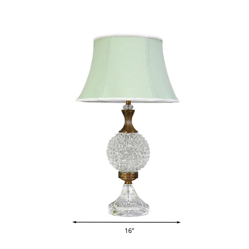 Lichtgroen nachtkastje met 1 lamp, traditionele kristallen bolvormige nachtkastjelamp Clearhalo