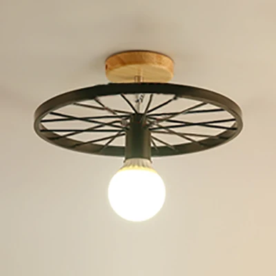 1 lichtkegel/spoetnik ontwerp semi-inbouwlamp industrieel stijlvol zwart metalen plafondlamp met open kooi Clearhalo