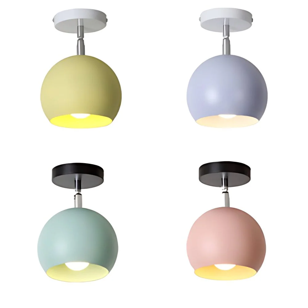 1 lichtmetalen semi-inbouwlamp Macaron blauw/roze bolscherm balkon draaibare plafondlamp Clearhalo
