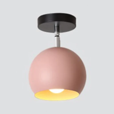 1 lichtmetalen semi-inbouwlamp Macaron blauw/roze bolscherm balkon draaibare plafondlamp Clearhalo