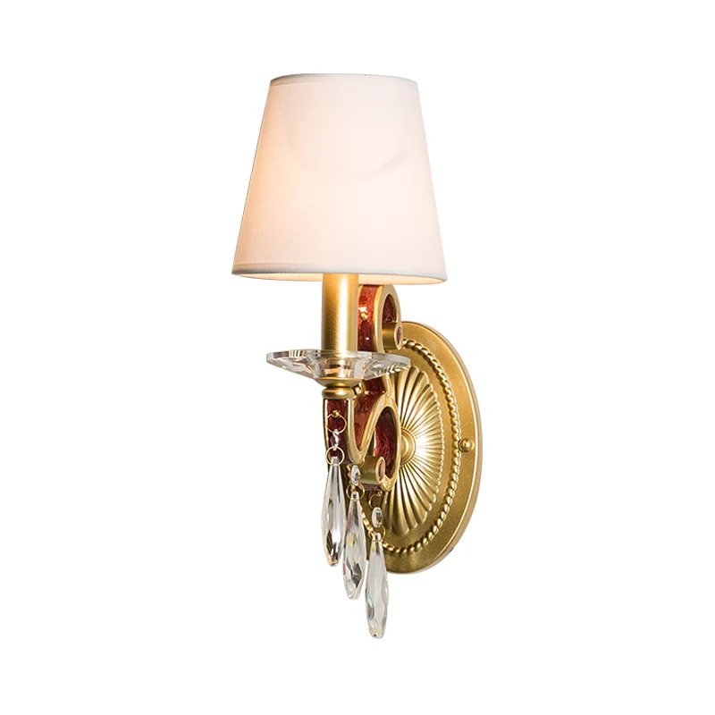 1 lichtmetalen wandlamp landelijke stijl gouden kegel slaapkamer schanslamp met/zonder kap Clearhalo