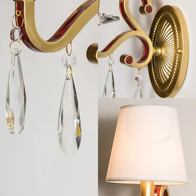 1 lichtmetalen wandlamp landelijke stijl gouden kegel slaapkamer schanslamp met/zonder kap Clearhalo
