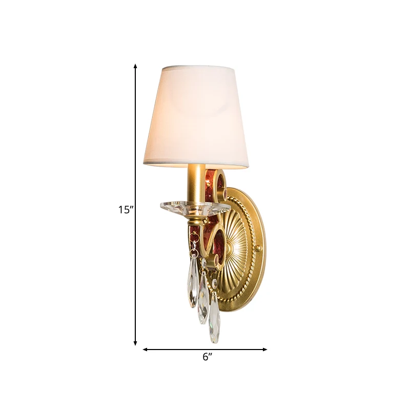 1 lichtmetalen wandlamp landelijke stijl gouden kegel slaapkamer schanslamp met/zonder kap Clearhalo
