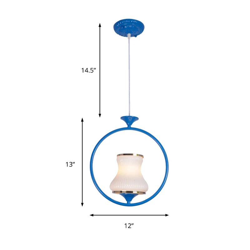 1 Light Cup Shade Plafondhanglamp Klassiek Zwart/Wit/Roze Metalen Hanglamp voor Gang Clearhalo