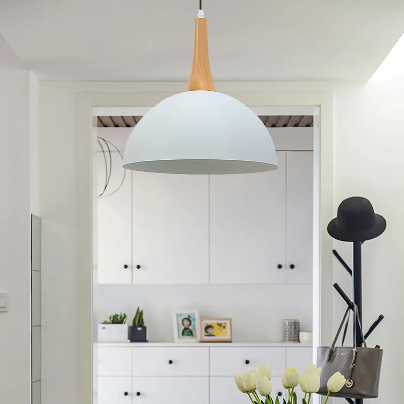 1 Light Dome Hanglamp Zwart/Wit Moderne Stijlvolle Metalen Hanglamp voor Vergaderruimtemarkt Clearhalo