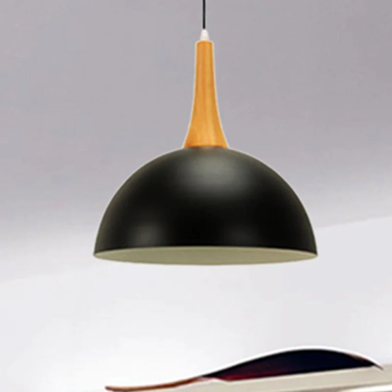 1 Light Dome Hanglamp Zwart/Wit Moderne Stijlvolle Metalen Hanglamp voor Vergaderruimtemarkt Clearhalo