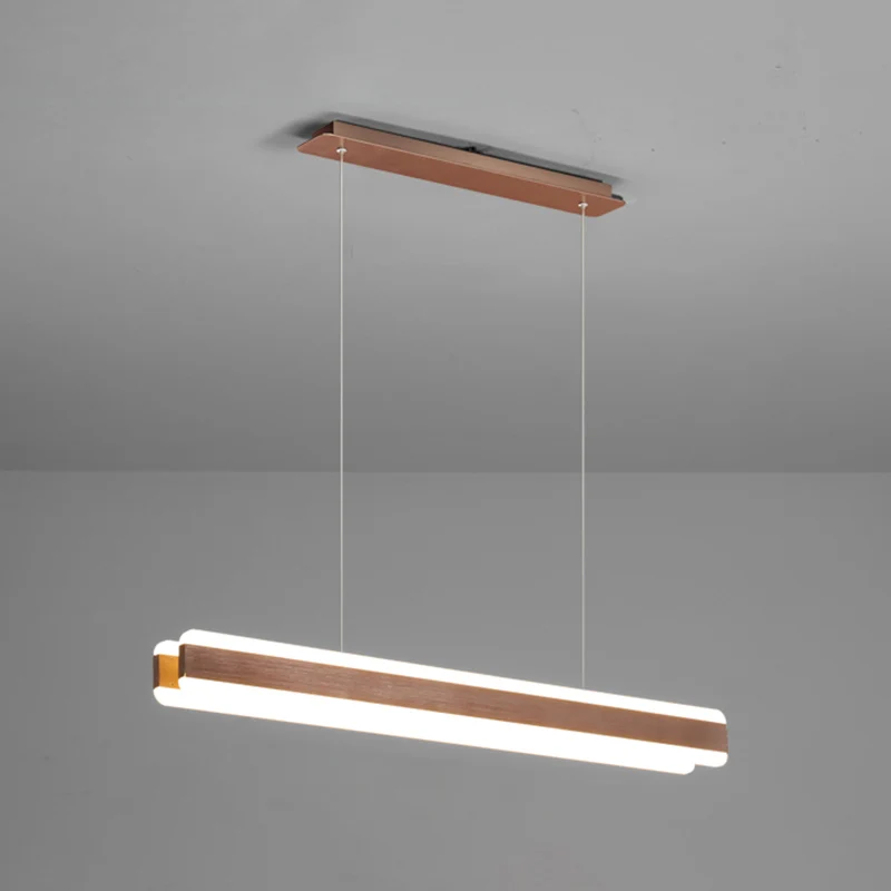 Lineaire acryl hangende lichtarmatuur Minimalistische LED-eilandhanger voor eetkamer Clearhalo