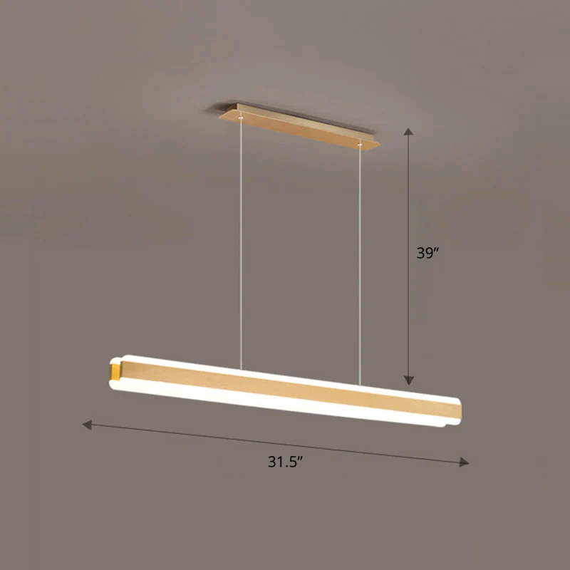 Lineaire acryl hangende lichtarmatuur Minimalistische LED-eilandhanger voor eetkamer Clearhalo