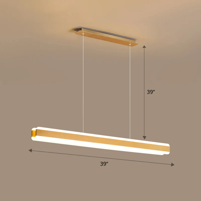 Lineaire acryl hangende lichtarmatuur Minimalistische LED-eilandhanger voor eetkamer Clearhalo