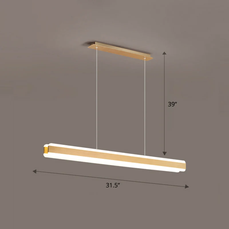 Lineaire acryl hangende lichtarmatuur Minimalistische LED-eilandhanger voor eetkamer Clearhalo