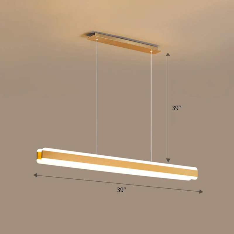Lineaire acryl hangende lichtarmatuur Minimalistische LED-eilandhanger voor eetkamer Clearhalo